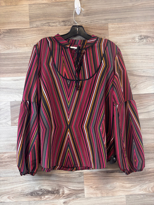 Top Long Sleeve By Maurices In Black & Red, Size: M