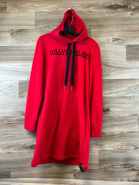 Dress Casual Midi By Calvin Klein In Red, Size: M