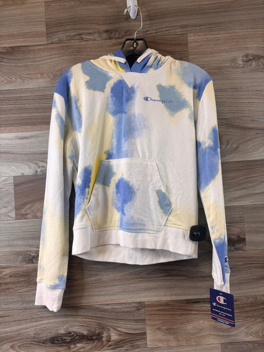 Athletic Top Long Sleeve Hoodie By Champion In Tie Dye Print, Size: Xs