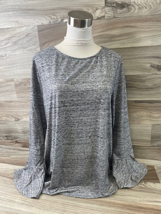 Top Long Sleeve By Loft In Black & Grey, Size: Xl