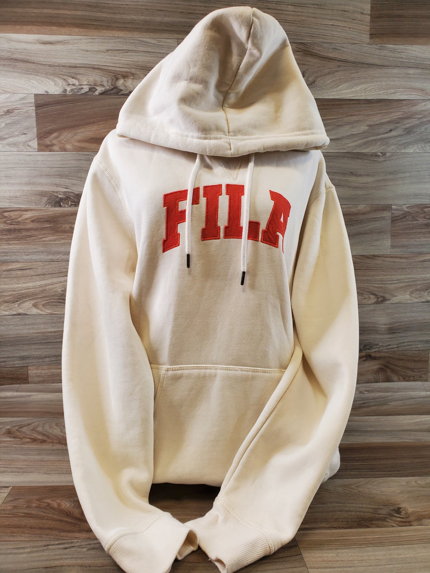 Sweatshirt Hoodie By Fila In Cream, Size: L