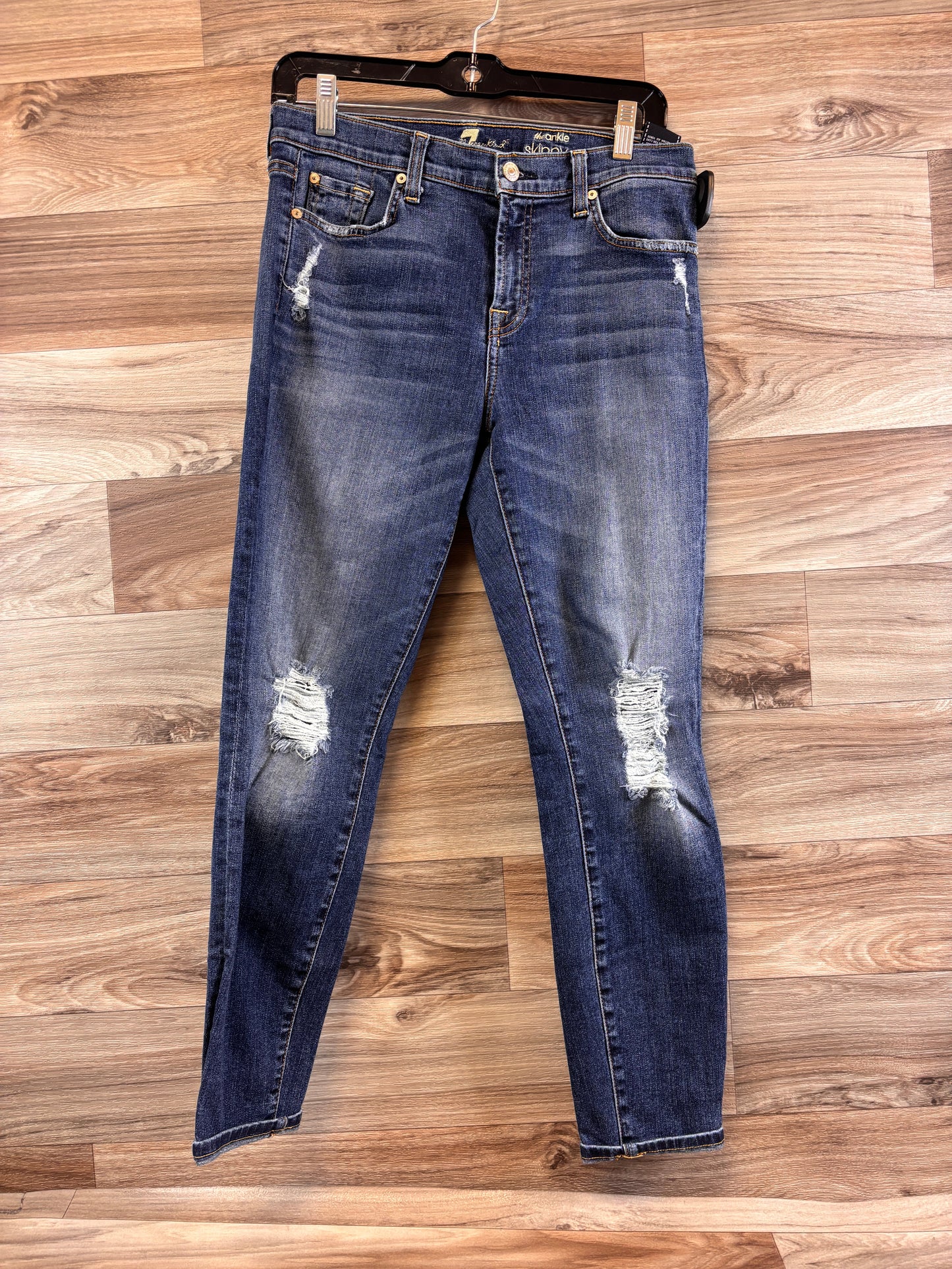 Jeans Skinny By 7 For All Mankind In Blue Denim, Size: 6