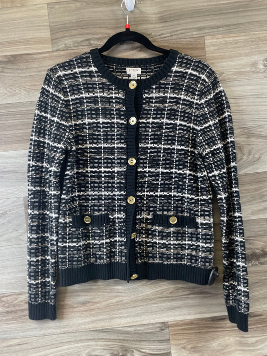 Sweater Cardigan By J. Crew In Black & White, Size: S