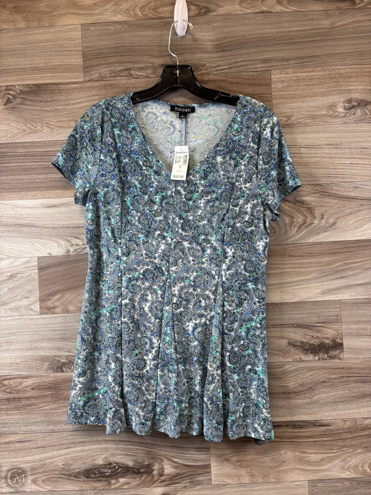 Top Short Sleeve By Roz And Ali In Blue & Green, Size: S