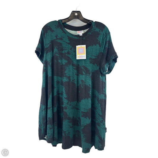 Top Short Sleeve Basic By Lularoe In Black & Green, Size: L