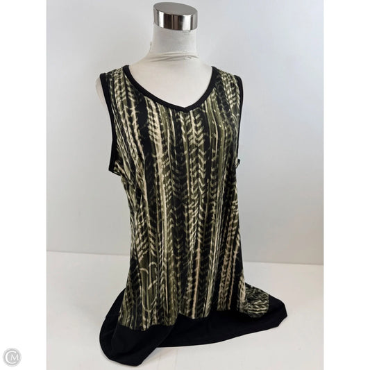 Top Sleeveless By Christopher And Banks In Black & Green, Size: M