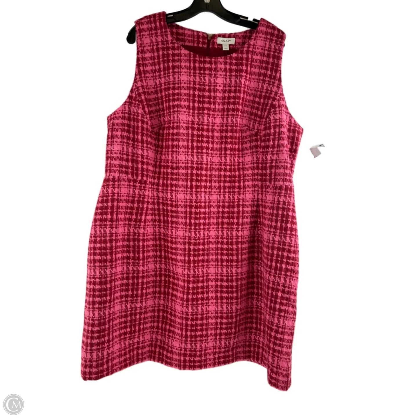 Dress Casual Midi By Clothes Mentor In Pink & Red, Size: 2x