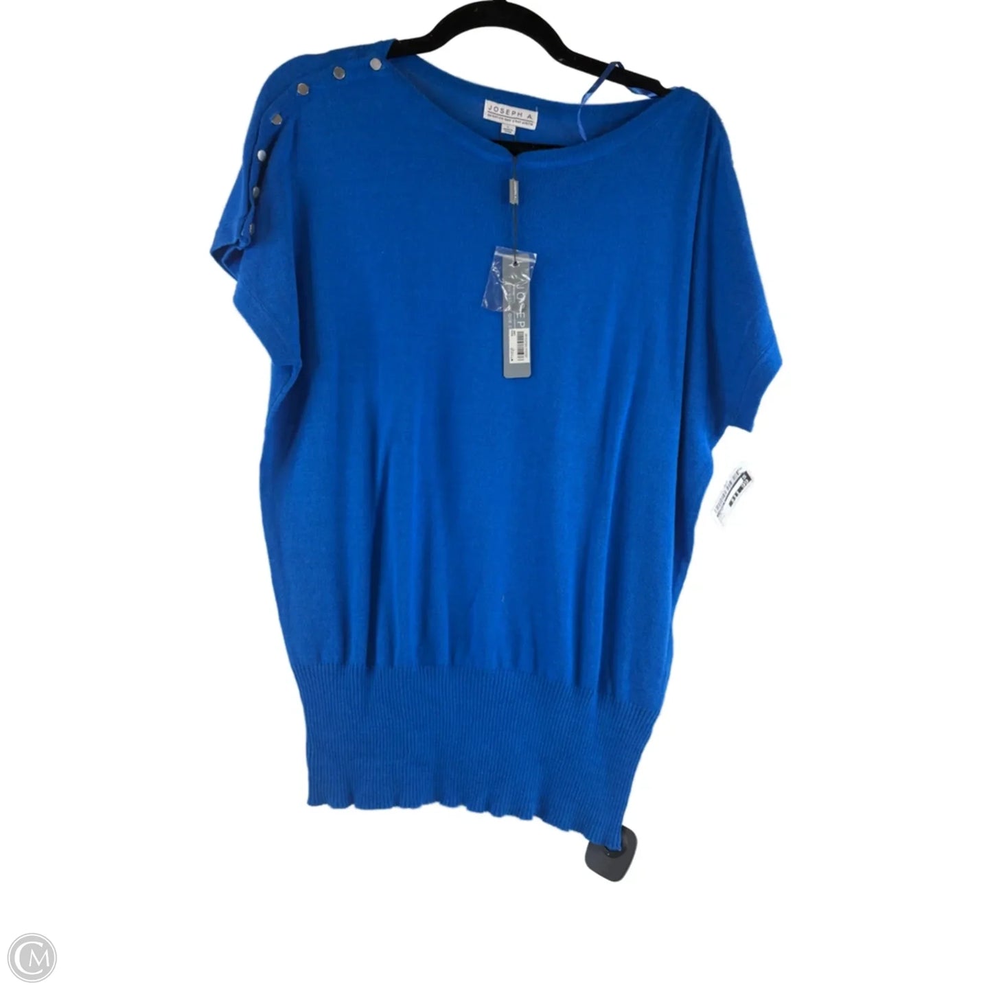 Top Short Sleeve By Joseph A. In Blue, Size: L