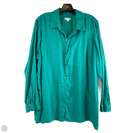 Top Long Sleeve By J. Jill In Teal, Size: 2x