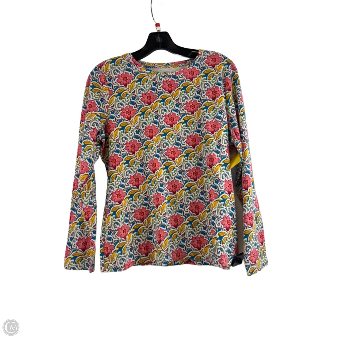 Top Long Sleeve Basic By Talbots In Blue & Yellow, Size: Lp