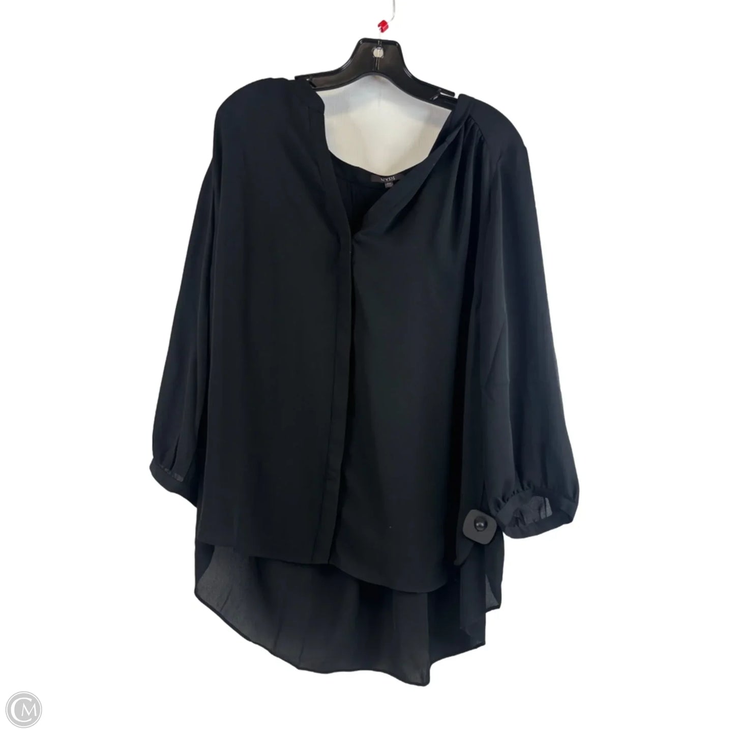 Top 3/4 Sleeve By Not Your Daughters Jeans In Black, Size: 1x