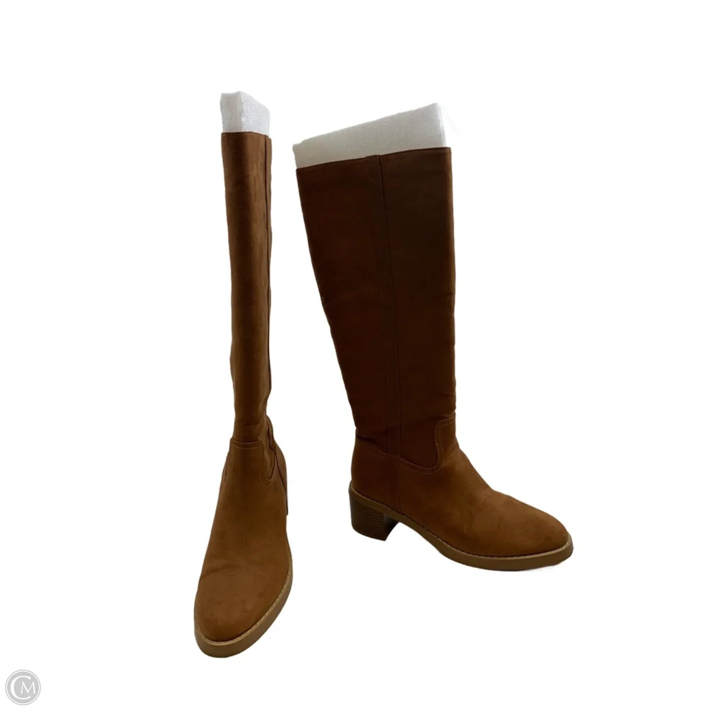 Boots Knee Heels By Loft In Tan, Size: 9