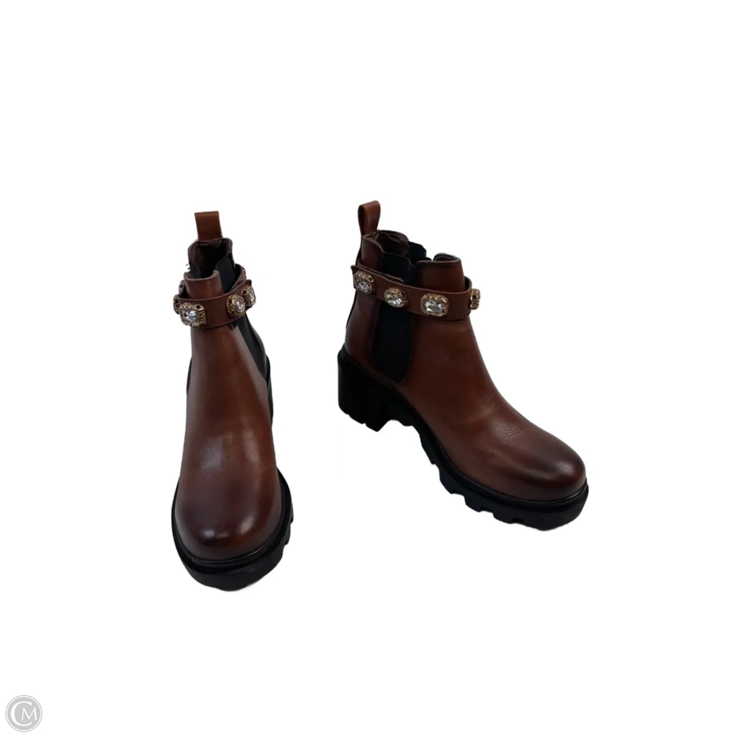 Boots Ankle Heels By Steve Madden In Brown, Size: 8