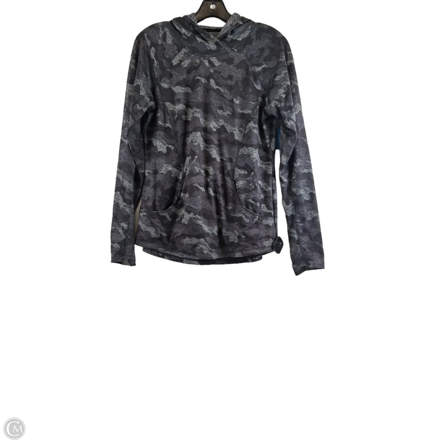 Athletic Top Long Sleeve Hoodie By Rbx In Camouflage Print, Size: M