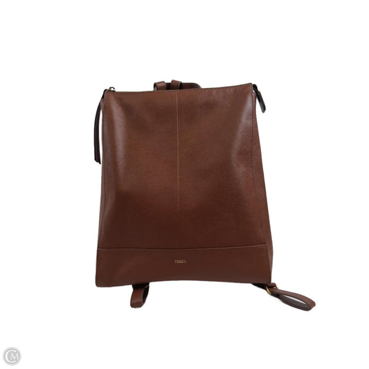 Backpack Leather By Fossil, Size: Medium