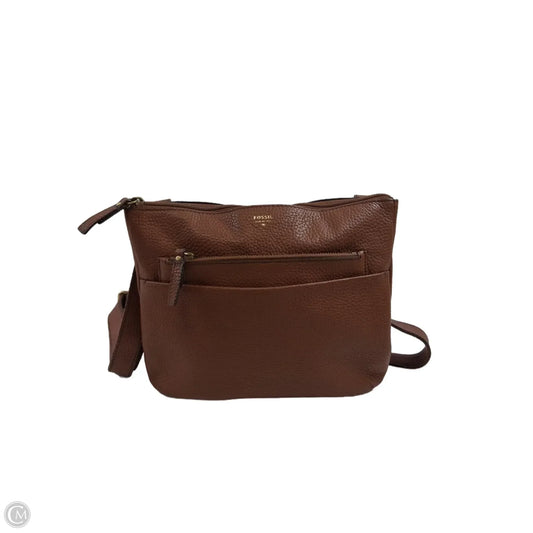 Crossbody Leather By Fossil, Size: Medium