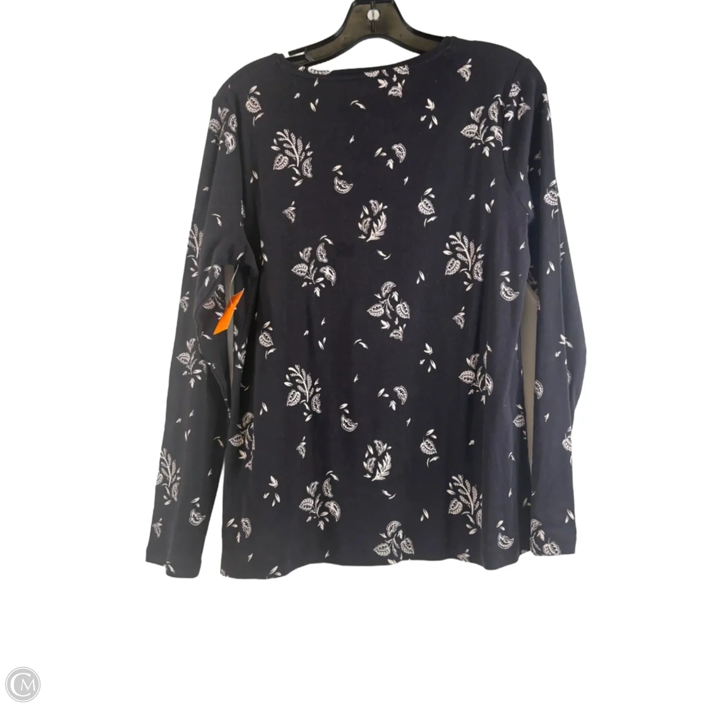 Top Long Sleeve Basic By Croft And Barrow In Black & White, Size: M