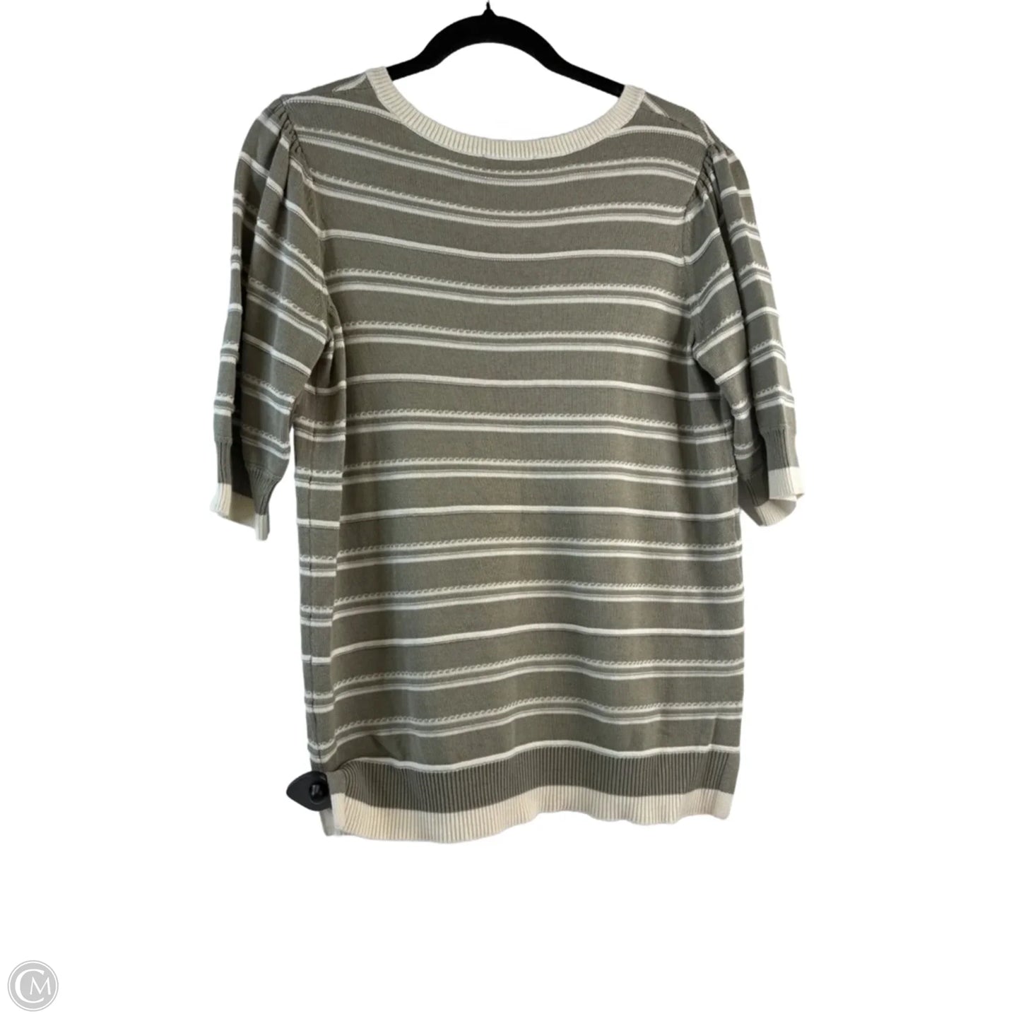 Top Short Sleeve By Belle By Kim Gravel In Green & Tan, Size: S