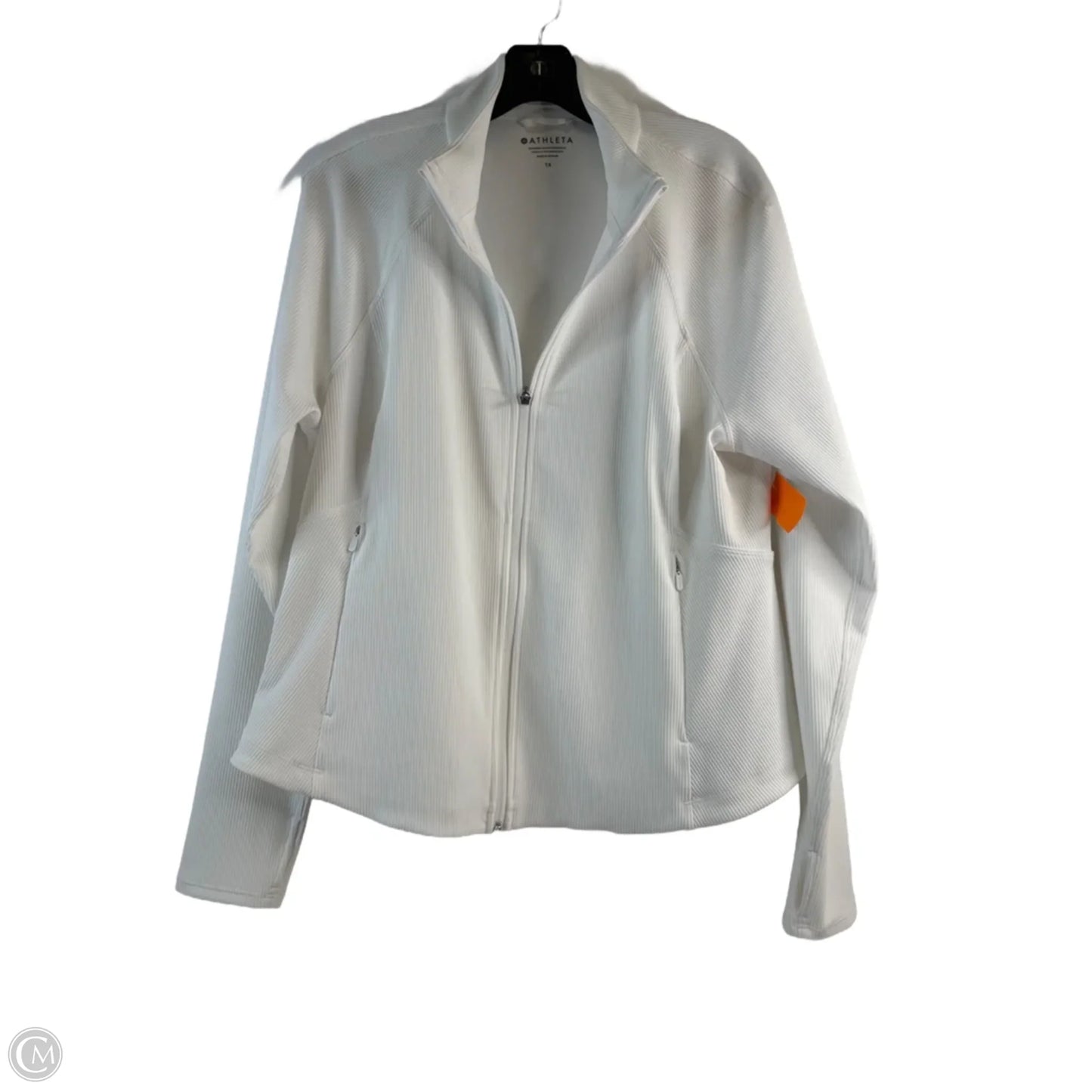 Athletic Jacket By Athleta In White, Size: 1x