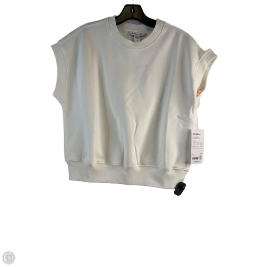 Athletic Top Short Sleeve By Athleta In Ivory, Size: M