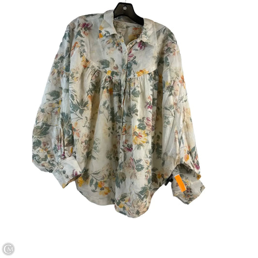 Top Long Sleeve By Pilcro In Floral Print, Size: M