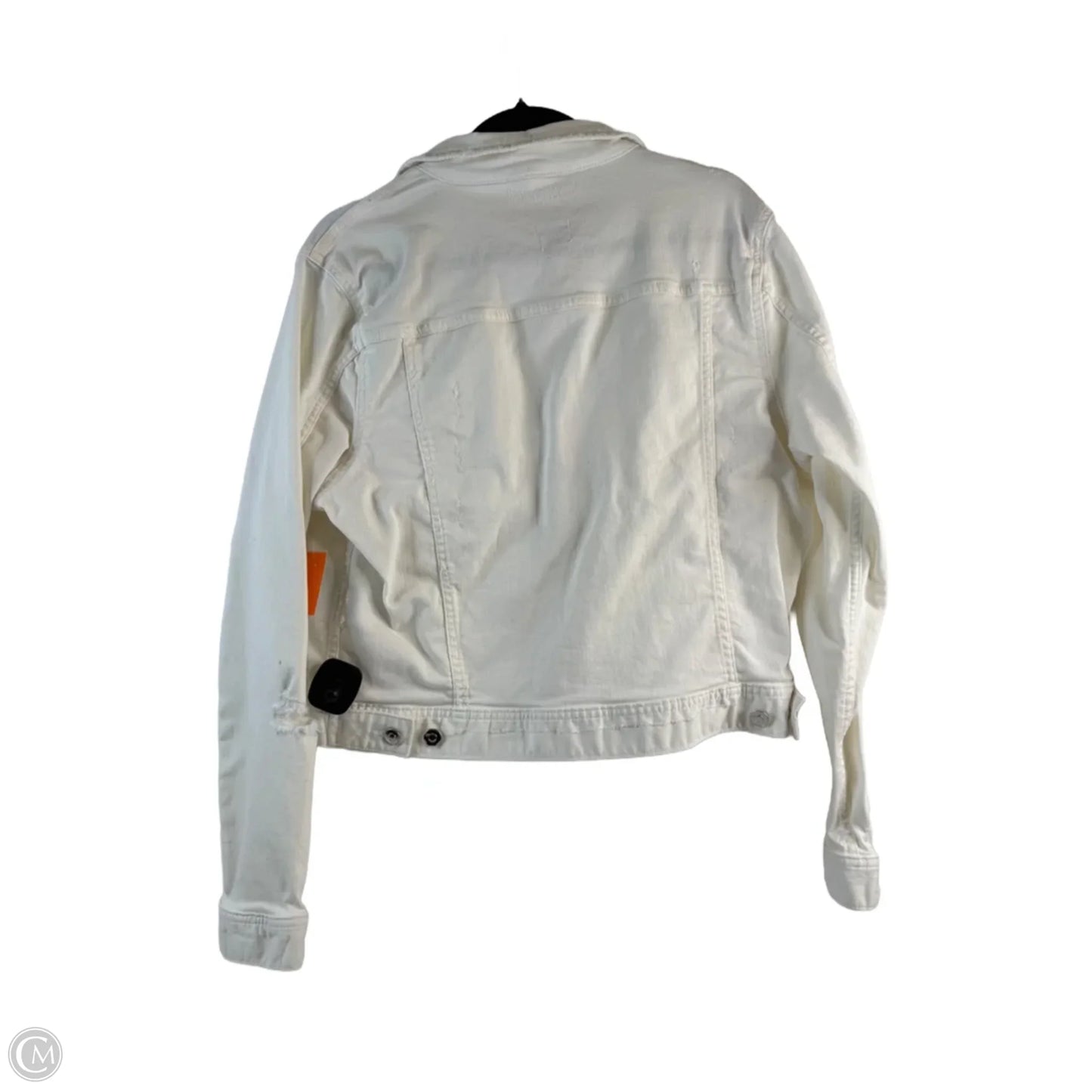 Jacket Denim By Madison In White Denim, Size: L