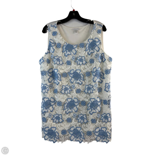 Top Sleeveless By Charter Club In Blue & White, Size: 2x