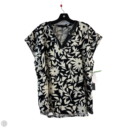 Top Short Sleeve By Cynthia Steffe In Black & White, Size: L