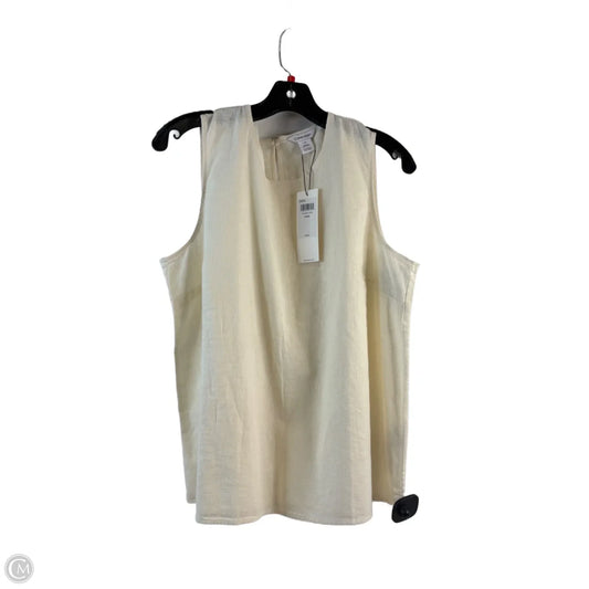 Top Sleeveless By Calvin Klein In Cream, Size: L