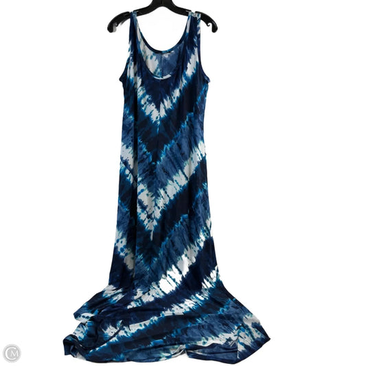 Dress Casual Maxi By Nine West In Blue & White, Size: L