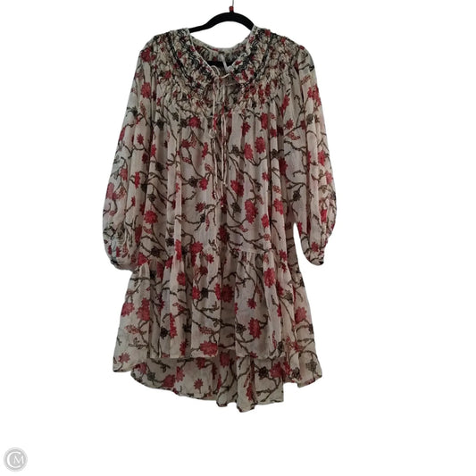 Dress Casual Midi By Free People In Cream & Red, Size: Xs