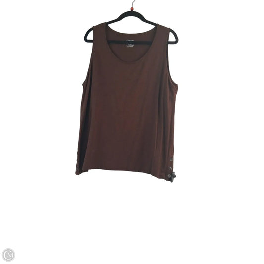 Top Sleeveless By Chicos In Brown, Size: Xl