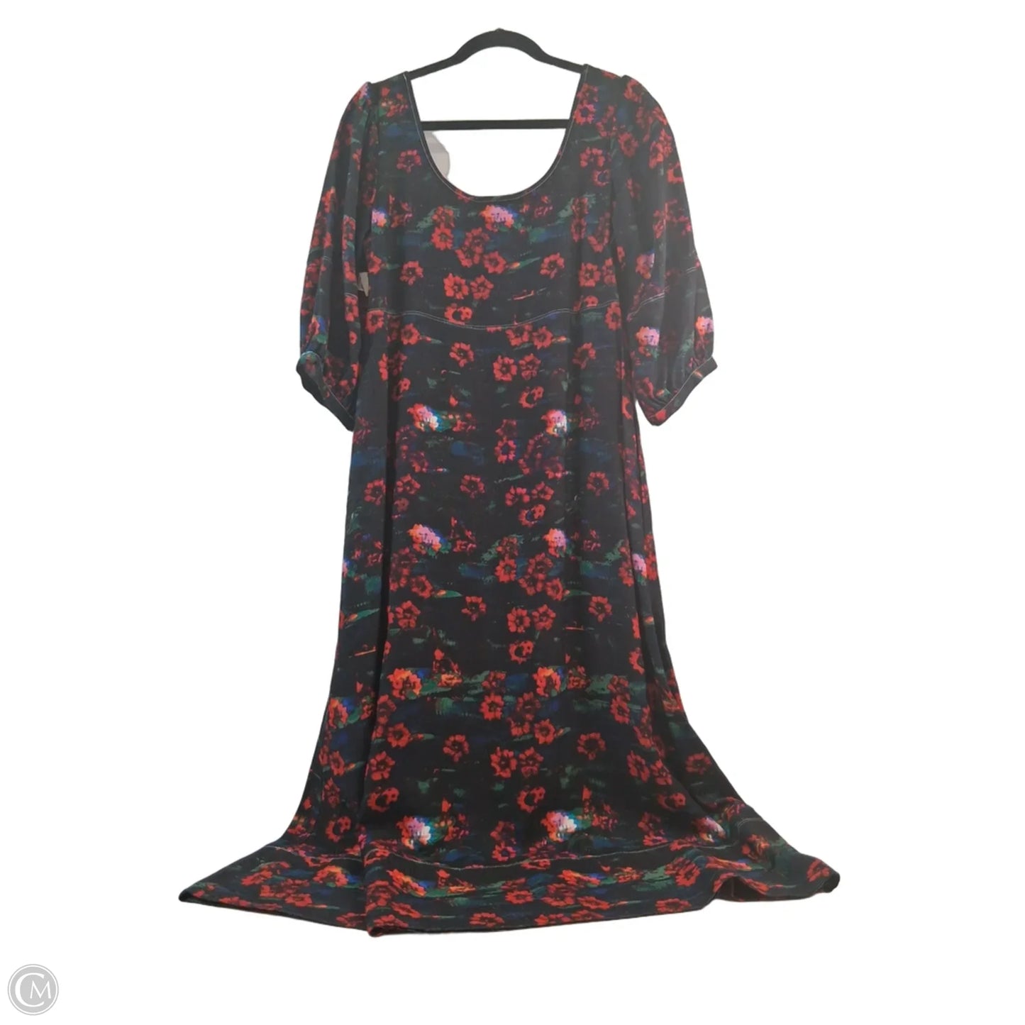 Dress Casual Midi By Clothes Mentor In Black & Red, Size: M