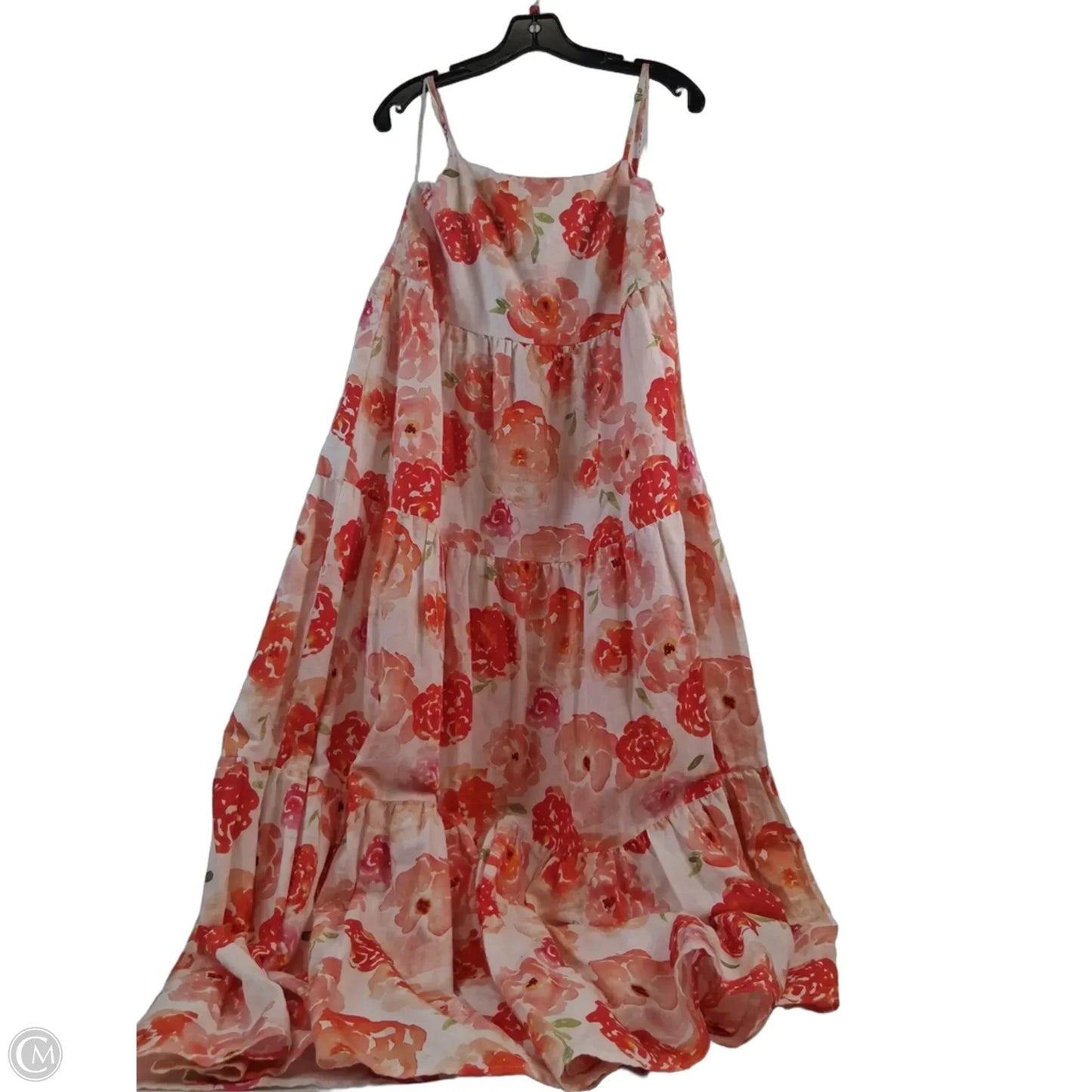 Dress Casual Maxi By Clothes Mentor In Orange & White, Size: S