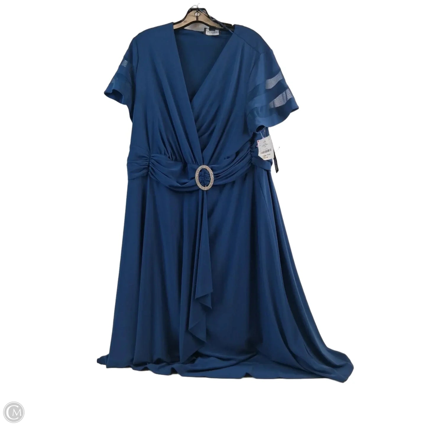 Dress Casual Midi By R And M Richards In Teal, Size: 2x