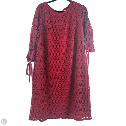 Dress Casual Midi By Dressbarn In Red, Size: 1x