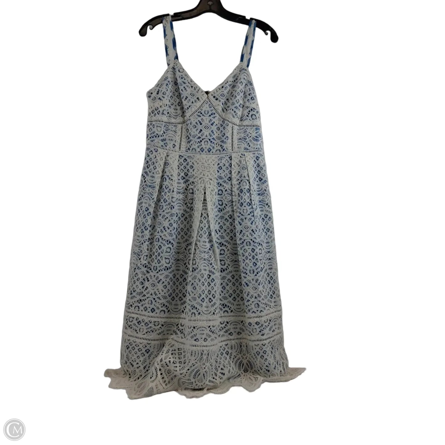 Dress Casual Midi By Draper James In Blue & White, Size: S