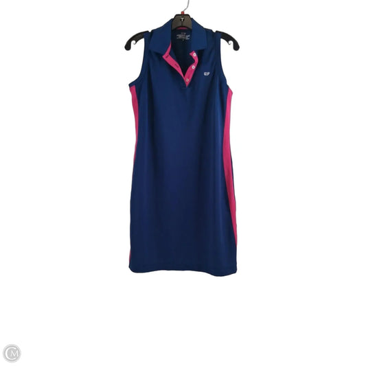 Dress Casual Midi By Vineyard Vines In Blue & Pink, Size: S