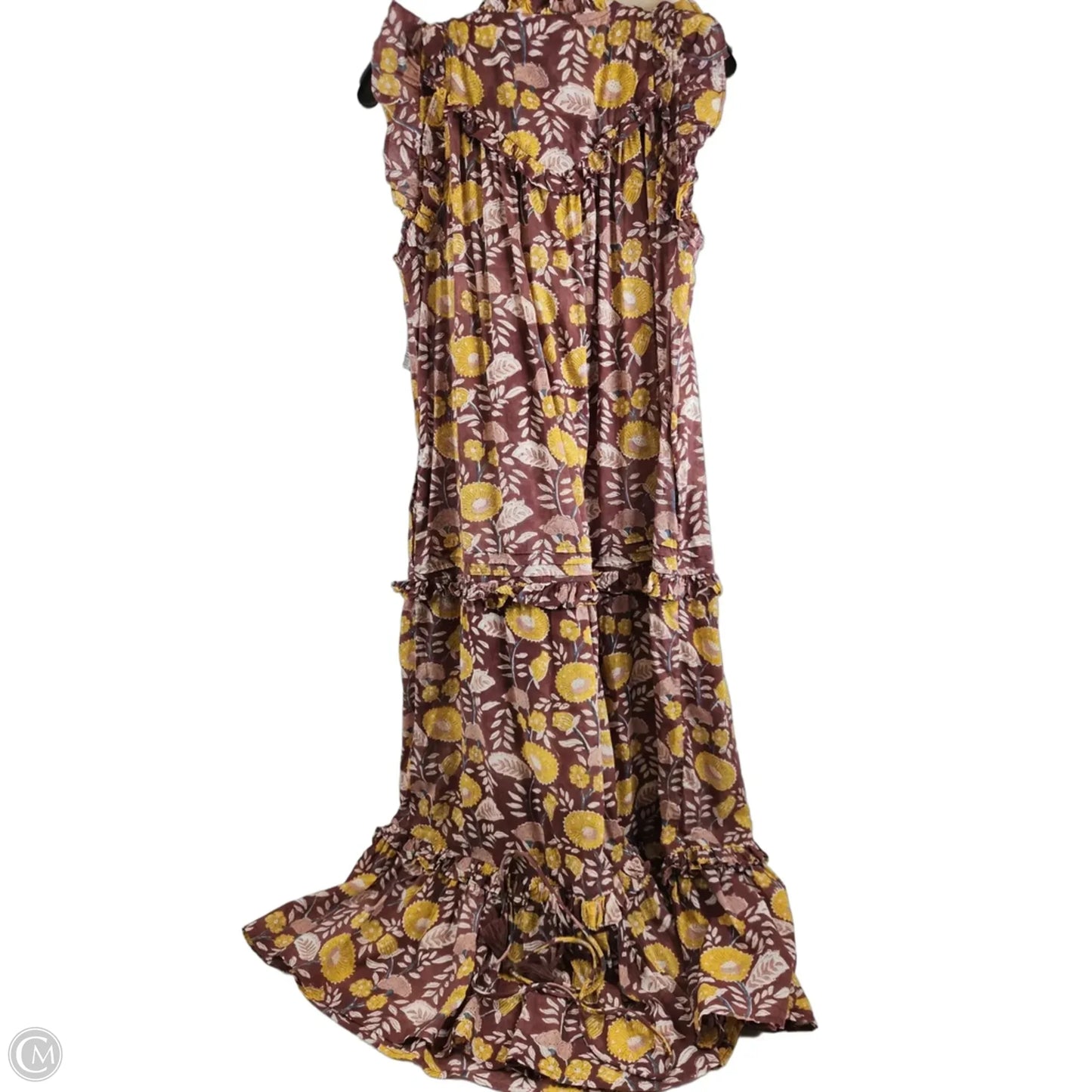 Dress Casual Maxi By Cleobella In Brown & Yellow, Size: L