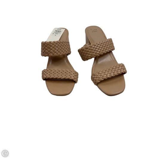Sandals Heels Block By A New Day In Tan, Size: 11