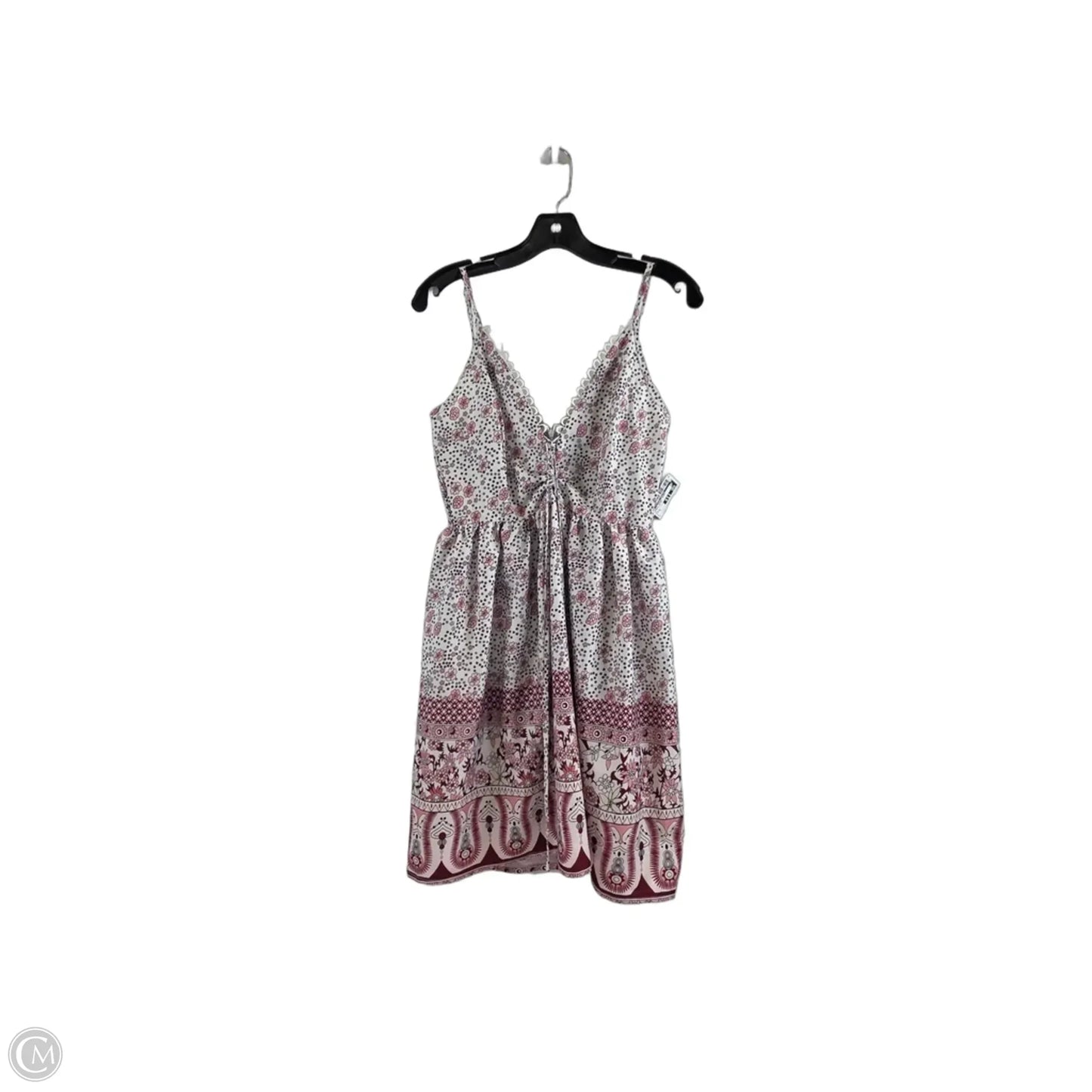 Dress Casual Short By Clothes Mentor In Pink & White, Size: S