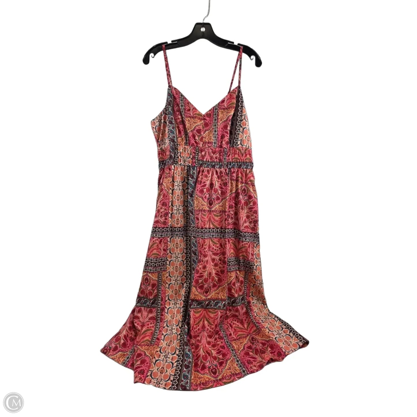 Dress Casual Midi By Old Navy In Orange & Pink, Size: L