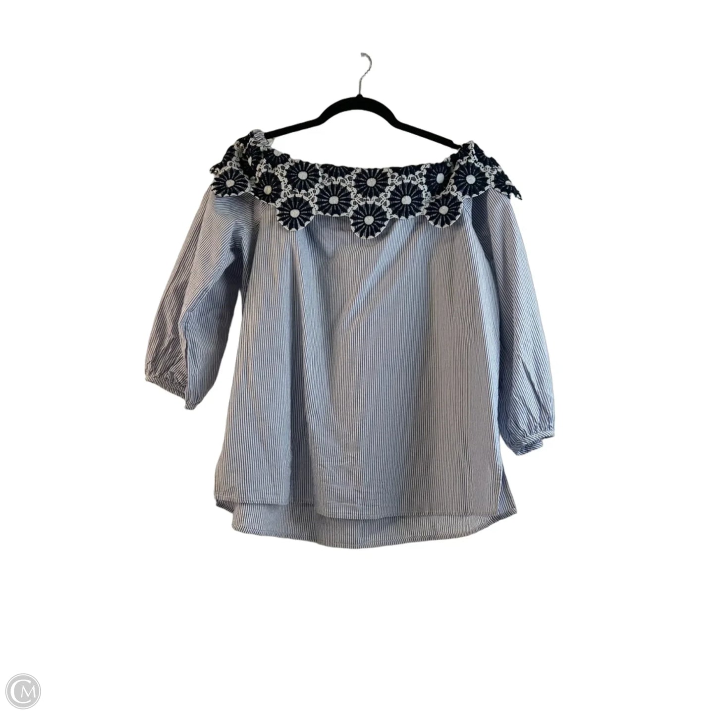 Top Short Sleeve By Loft In Striped Pattern, Size: S