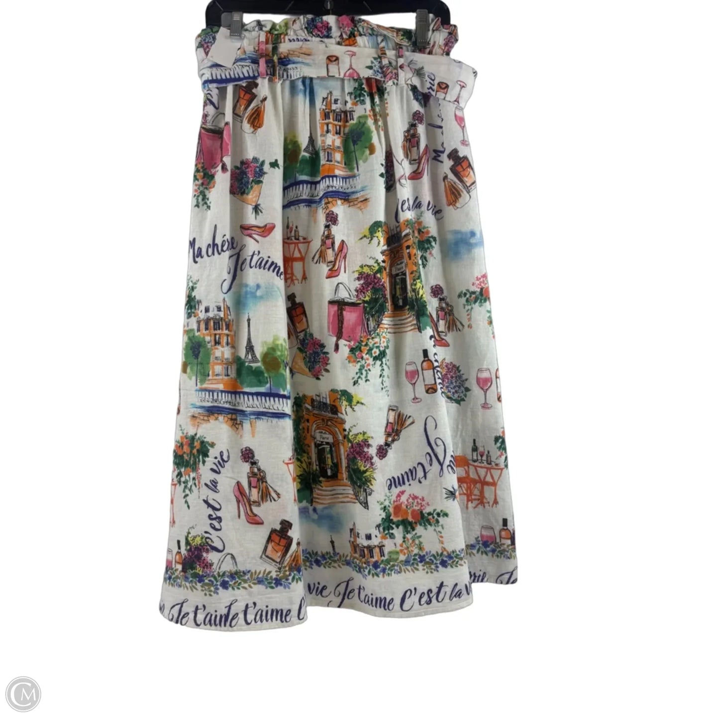 Skirt Midi By Clothes Mentor In Pink & White, Size: 12
