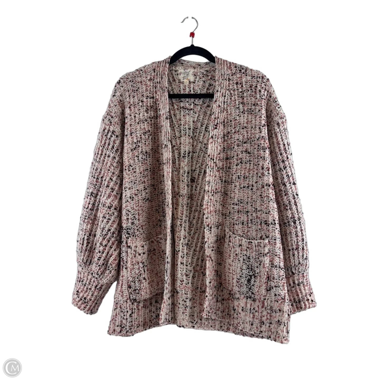 Sweater Cardigan By Hippie Rose In Pink & Tan, Size: L