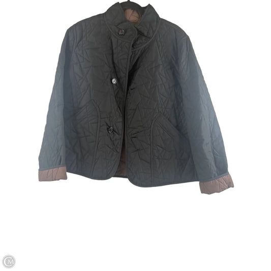Jacket Puffer & Quilted By Platinum In Black & Brown, Size: L