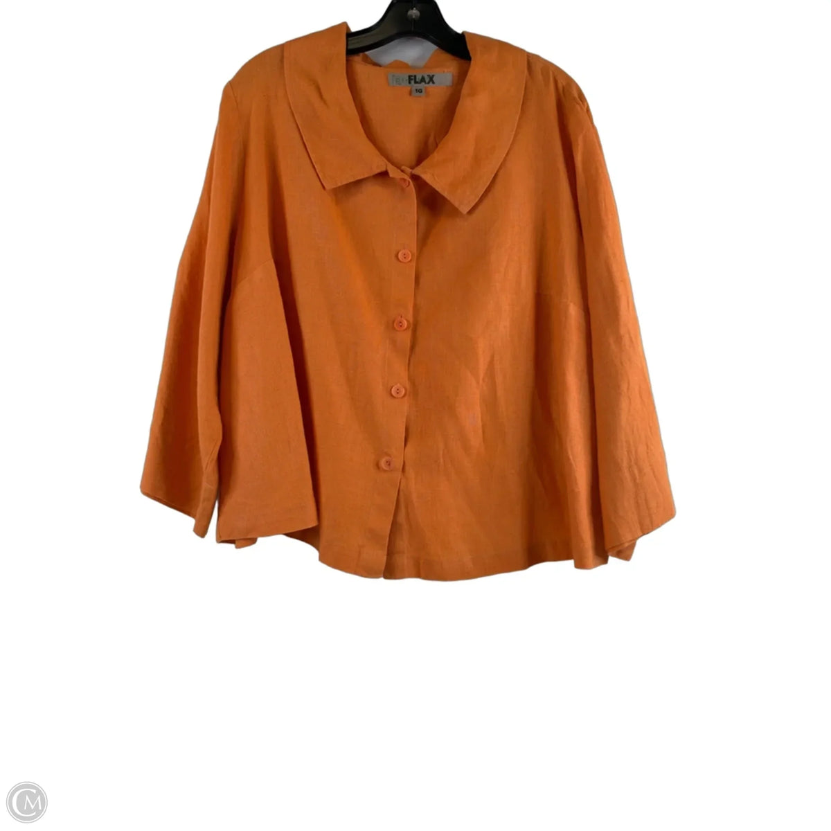 Top Long Sleeve By Flax In Orange, Size: 1x