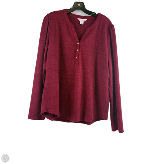 Top Long Sleeve By Liz Claiborne In Red, Size: L