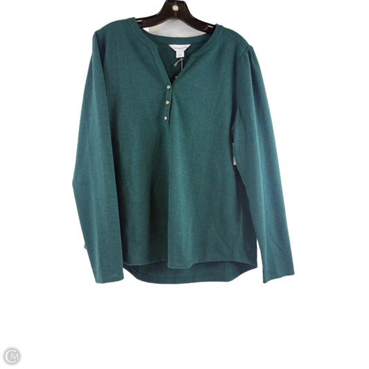 Top Long Sleeve By Liz Claiborne In Green, Size: L