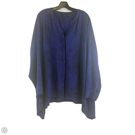 Top Long Sleeve By Apt 9 In Black & Blue, Size: 2x
